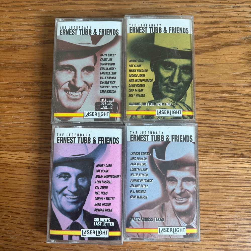 Ernest Tubb & Friends 4 Cassette Tape Lot LaserLight Waltz Across Texas Country